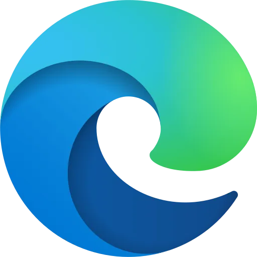 Microsoft Edge icon: a blue and green wave shaped like a lowercase e