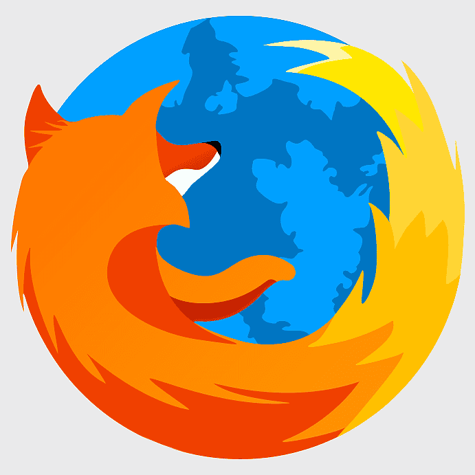 Mozilla Firefox icon: an orange fox curled around a blue and purple globe