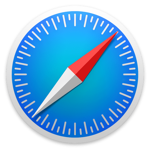 Apple Safari icon: a blue compass with a red needle