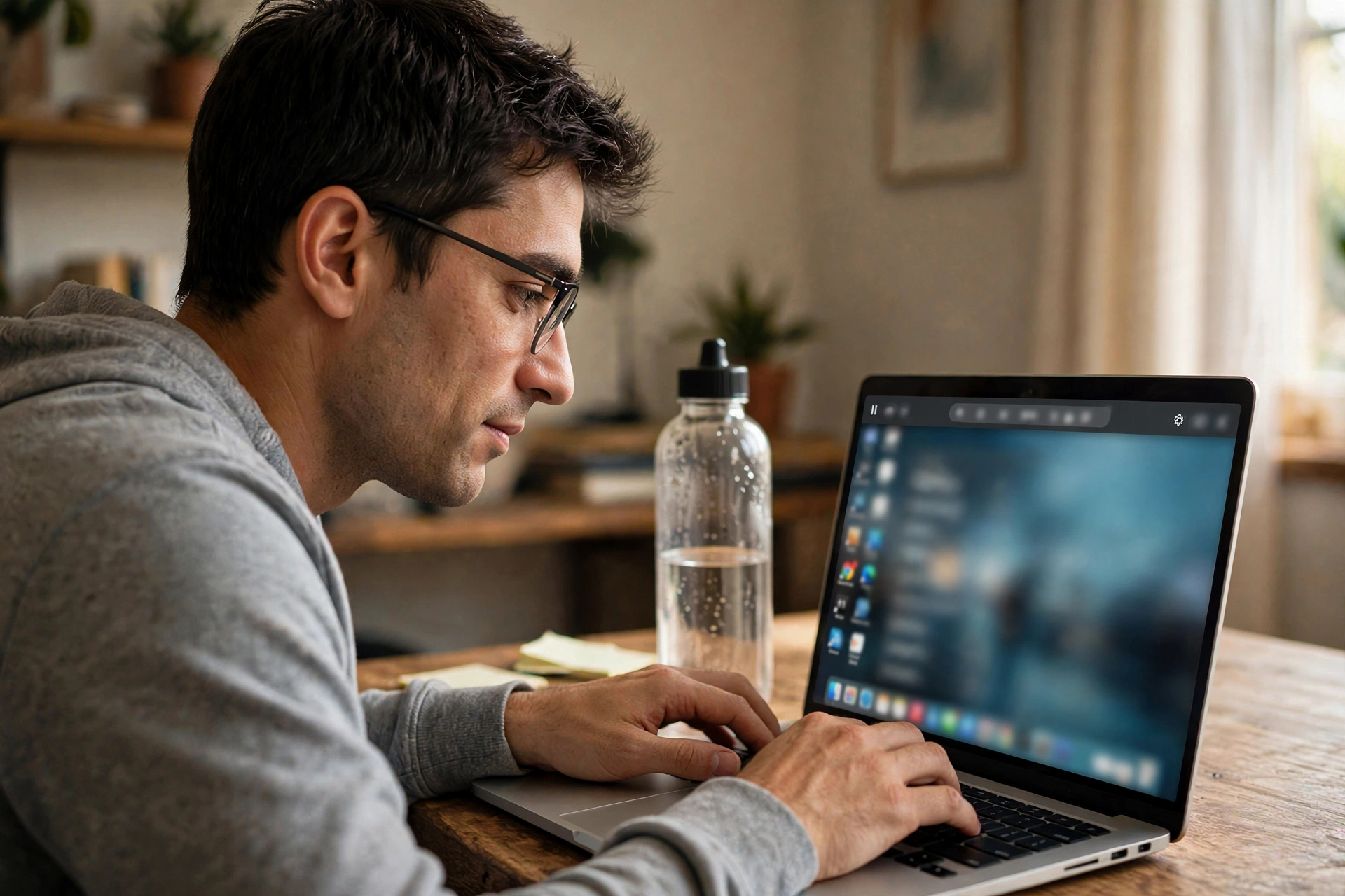 Technician providing remote support on a laptop